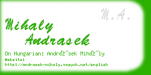 mihaly andrasek business card